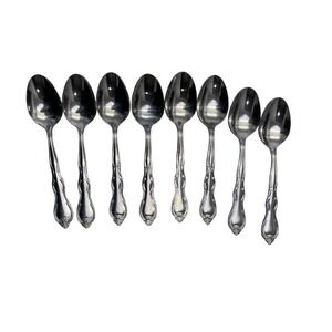 Supreme by Towle Stainless Teaspoons Set of 8 Floral Scroll Pattern Korea